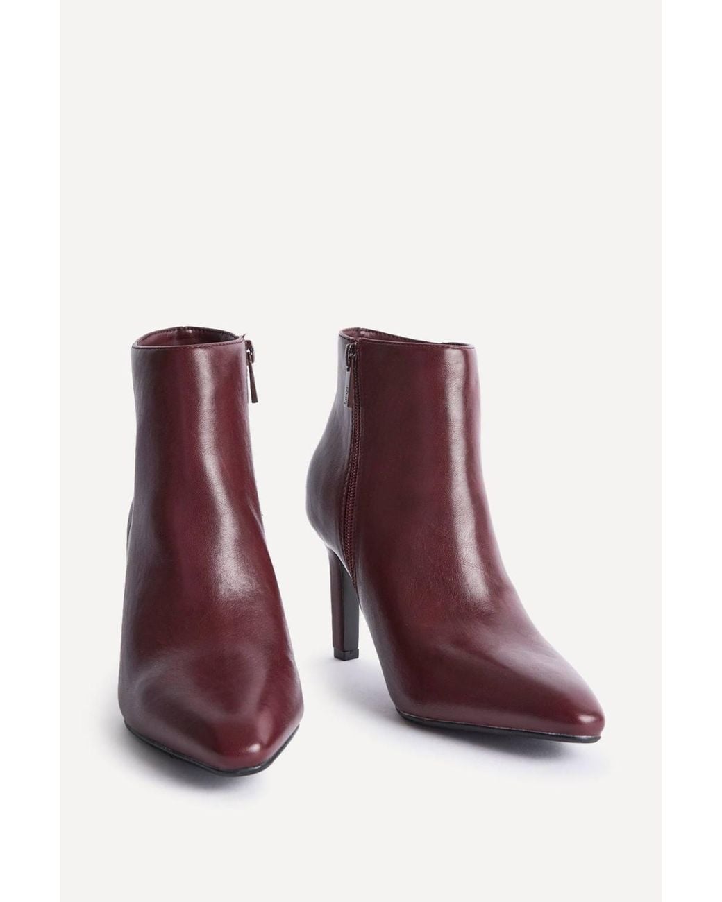 Linzi Purple Handled Faux Leather Heeled Ankle Boots