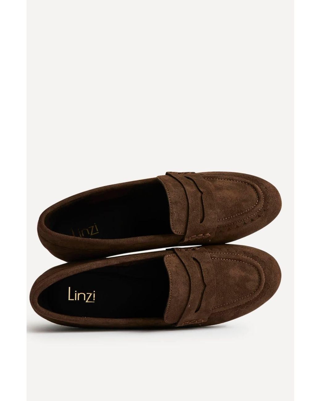 Linzi Brown Bree Suede Leather Penny Loafer