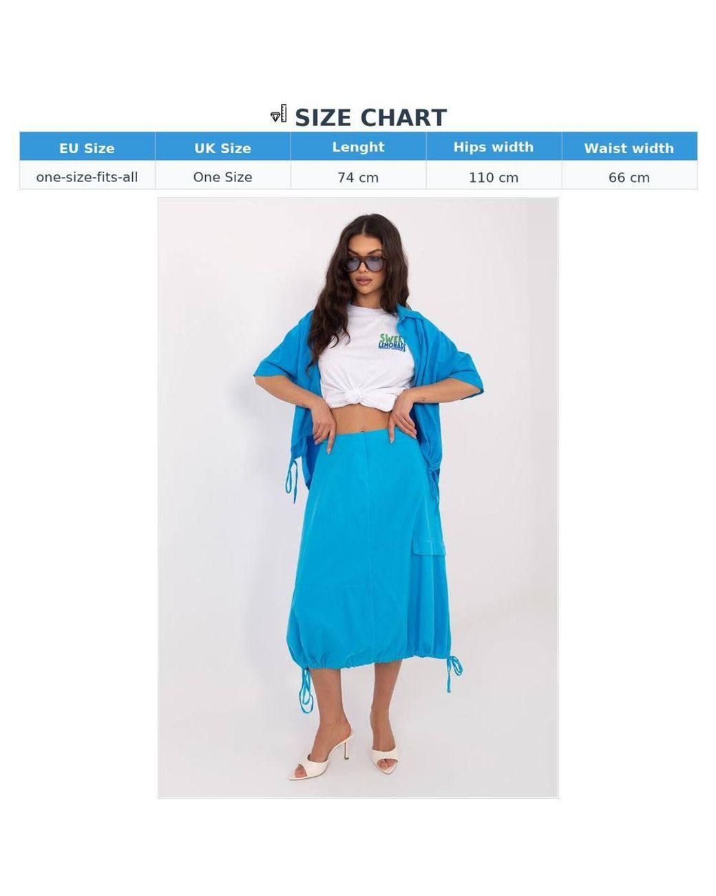 Love Lace Blue Everyday Corduroy Relaxed Midi Skirt With Ties