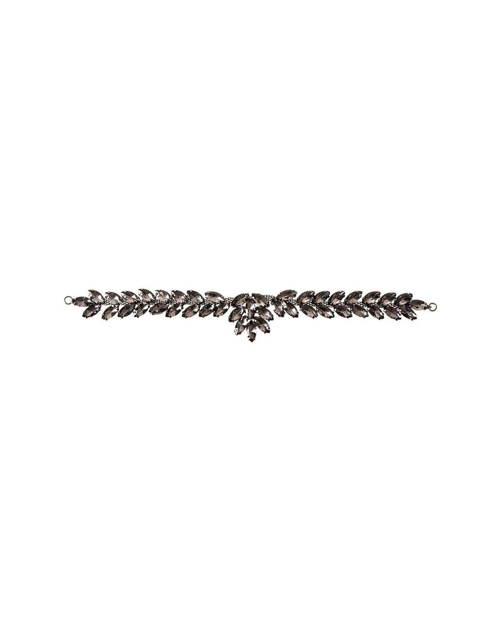 Neel Blue Black Diamante Motif, Crystal Appliques, 210Mm X 35Mm