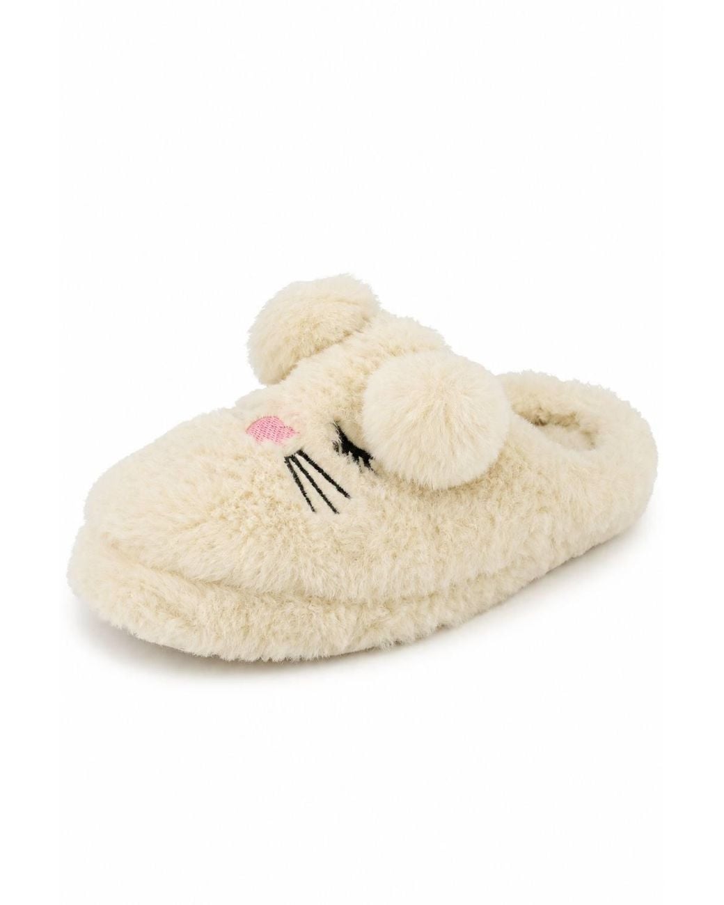 Spot on Natural Children's Fluffy Bunny Slippers
