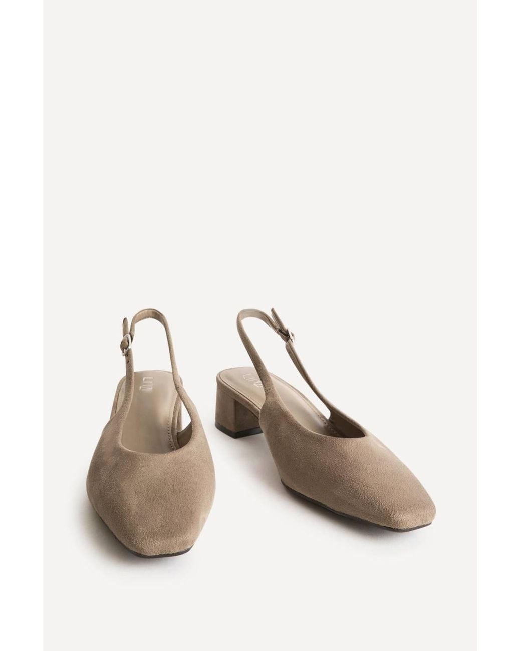 Linzi Natural Aire Faux Suede Slingback Court Heels