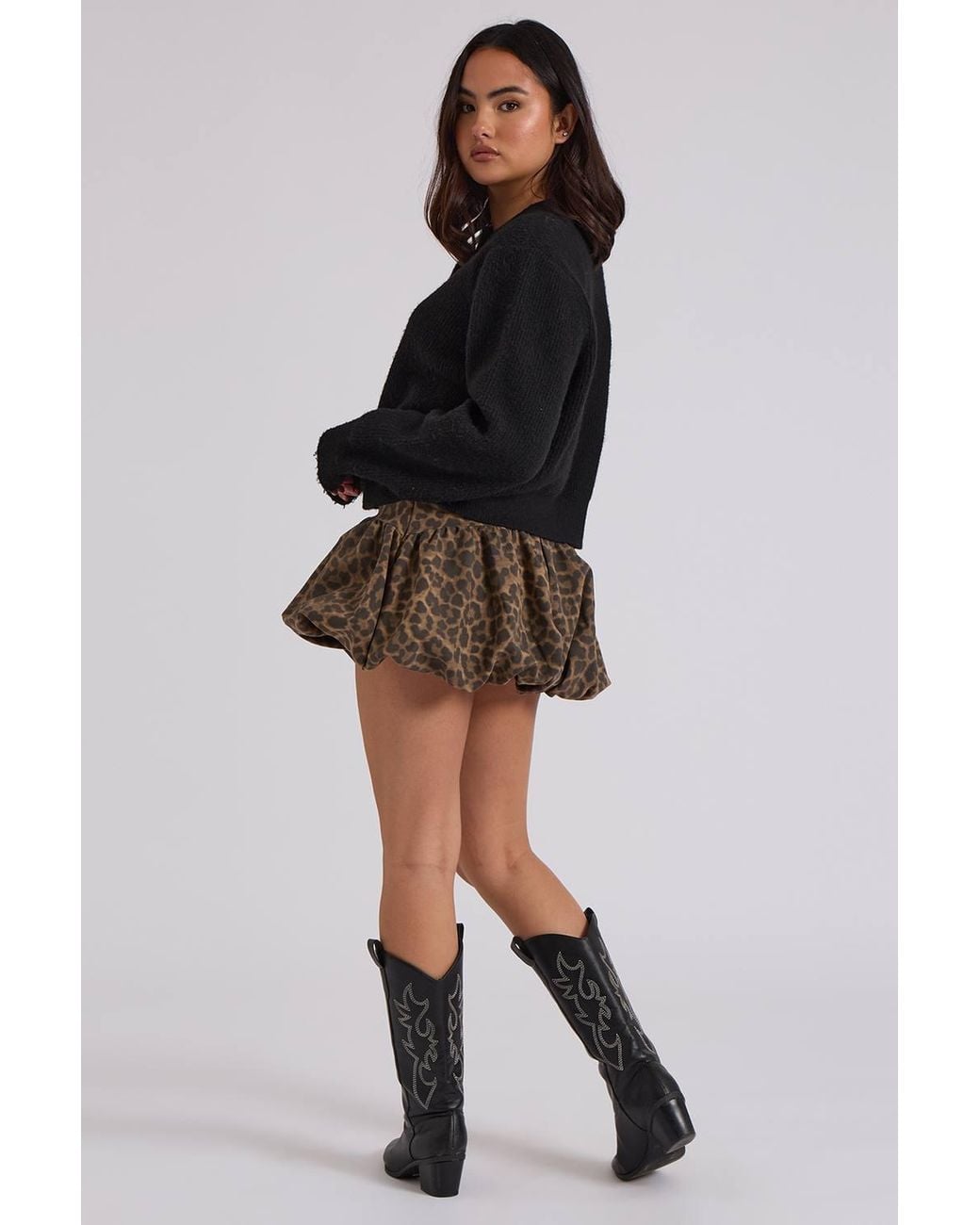 Urban Bliss Black Bubble Hem Mini Skirt