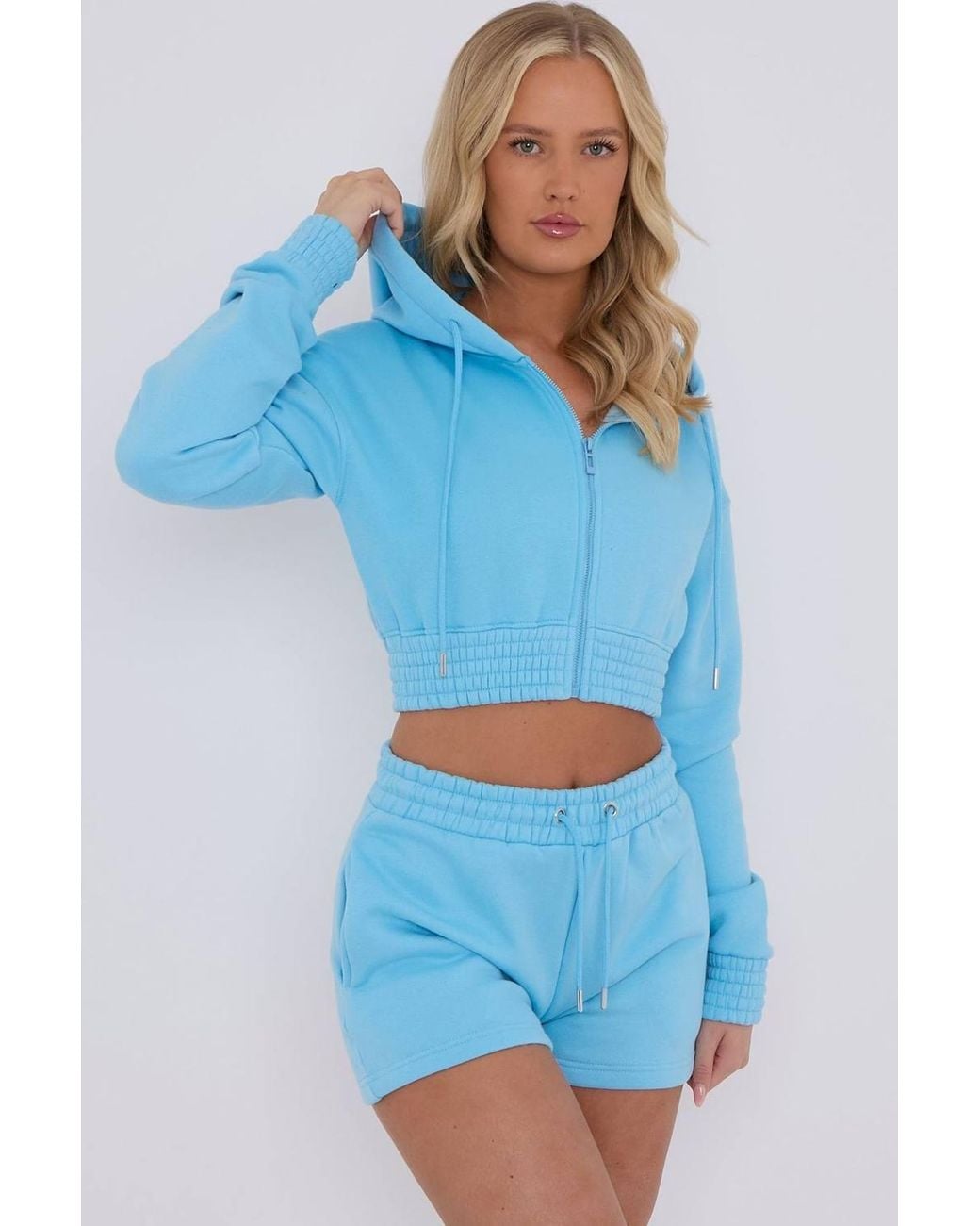 Stylewise Blue Fleeced Zip Up Hoodie