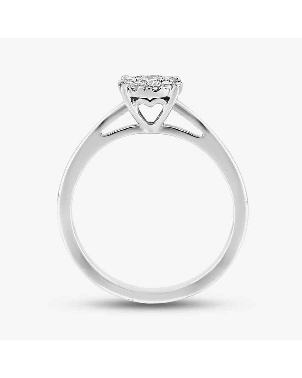 T.H.Baker Metallic 9Ct 0.50Ct Diamond Cluster Ring