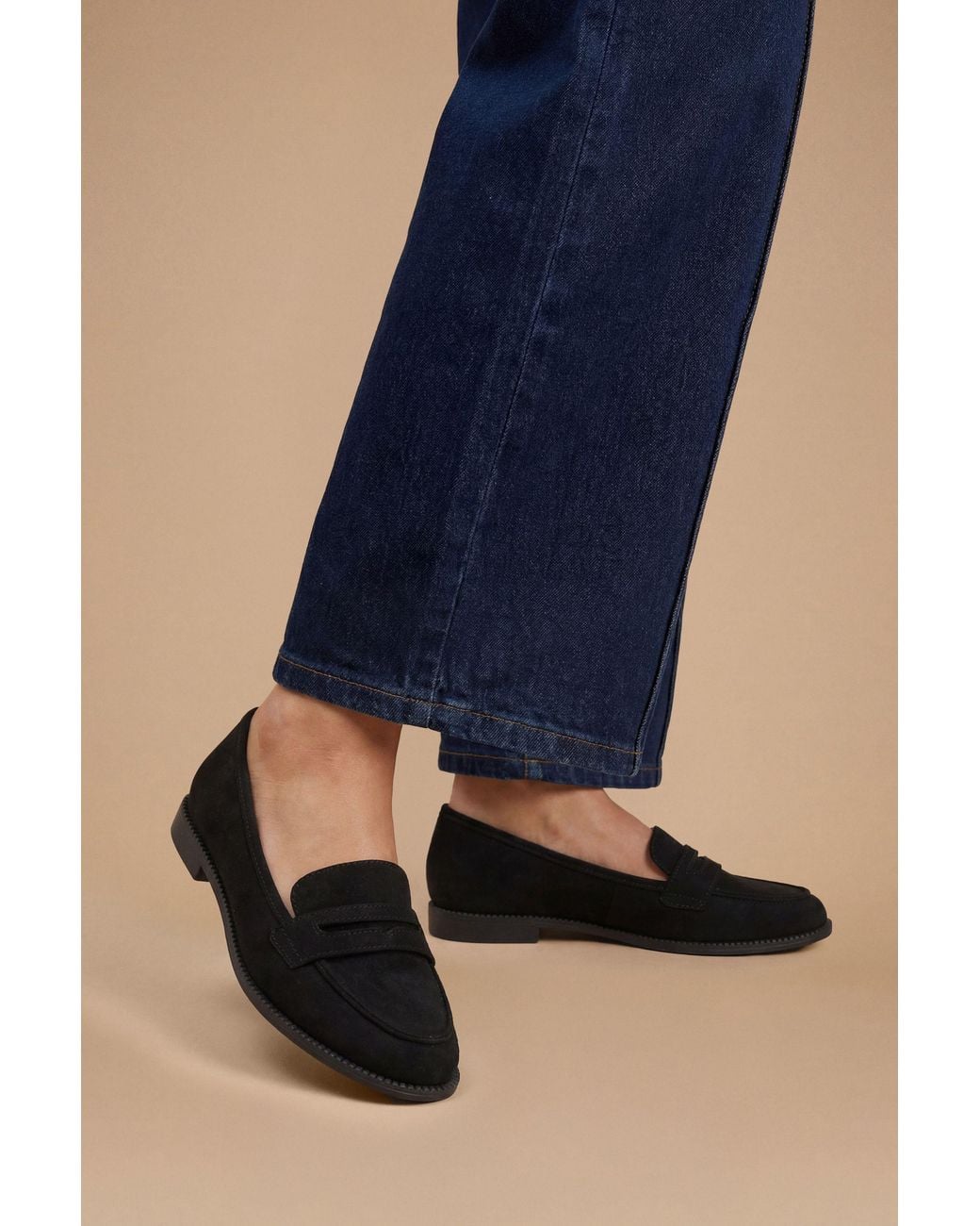 Dorothy Perkins Blue Wide Fit Lara Penny Loafers