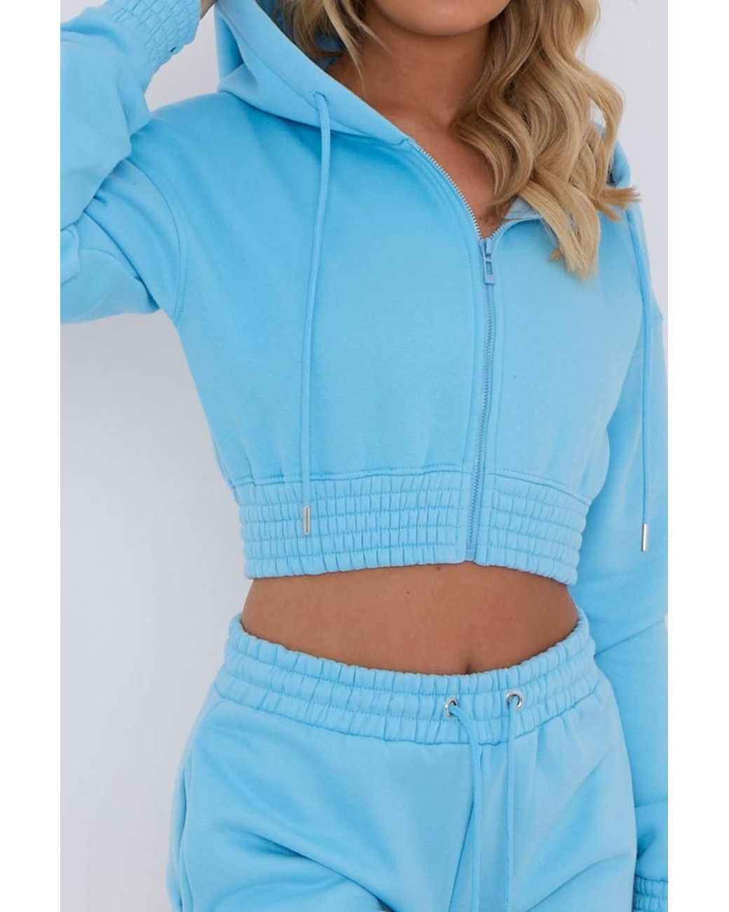 Stylewise Blue Fleeced Zip Up Hoodie