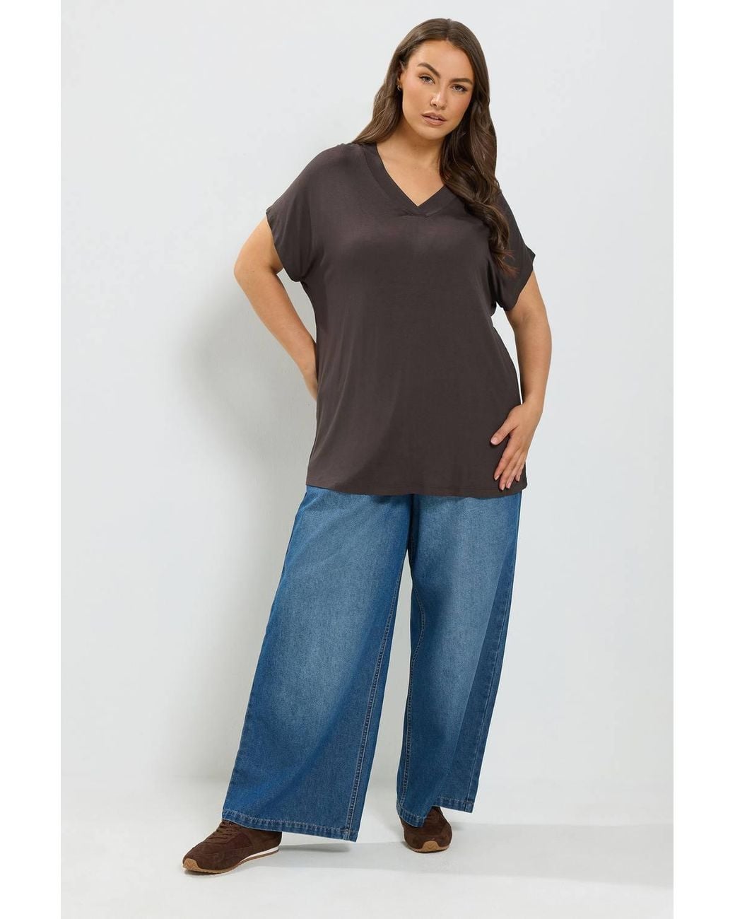 Yours Black Grown-On Sleeve Top