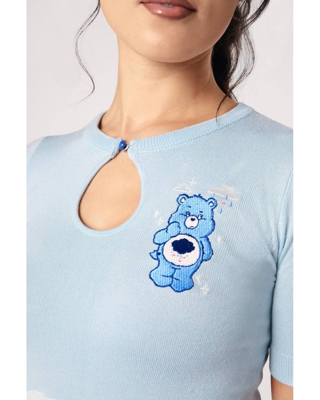 Hell Bunny White Grumpy Bear Care Bears Knitted Top With Embroidery