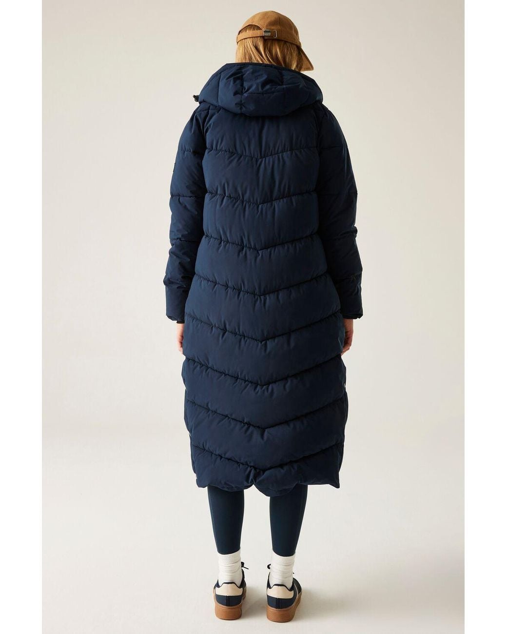Regatta Blue Eloria Longline Hooded Insulating Quilted Jacket