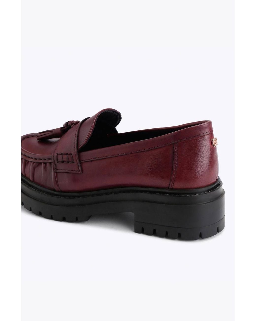 KG by Kurt Geiger Purple 'Tasha Tassel' Leather Flats