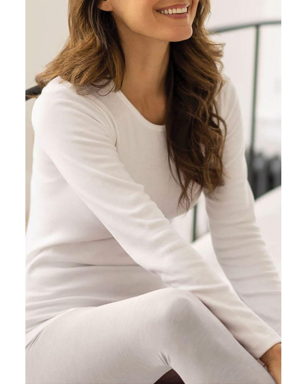 Heat Holders White Cosy Thermal Underwear Set: Long Sleeve Top & Long Leggings