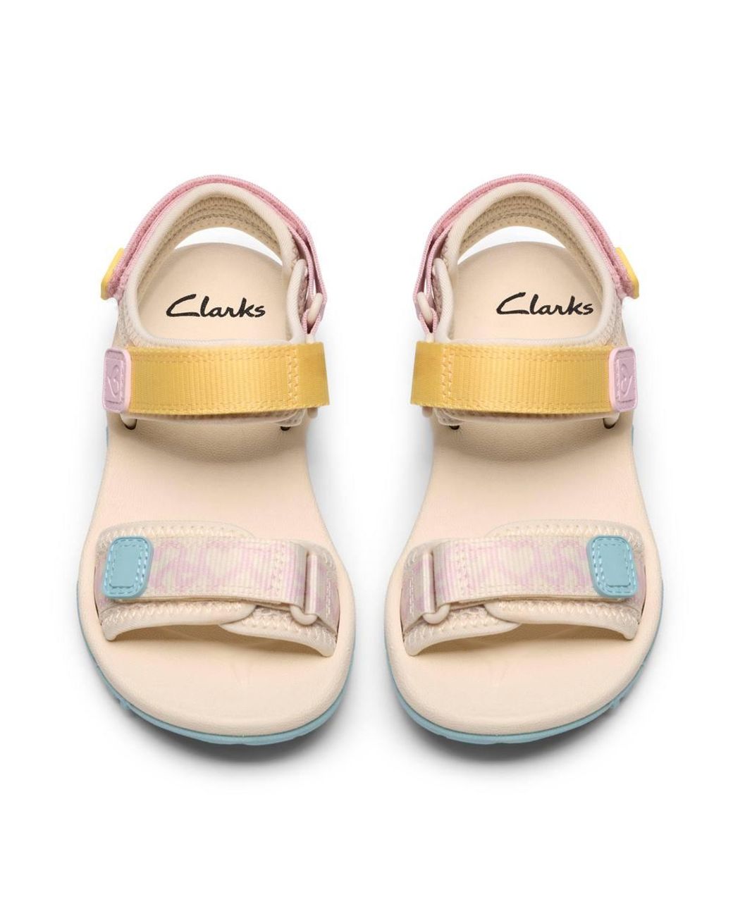 Clarks Blue Wharf Tide Kid Combination Flat Sandals, Two Part Sandals