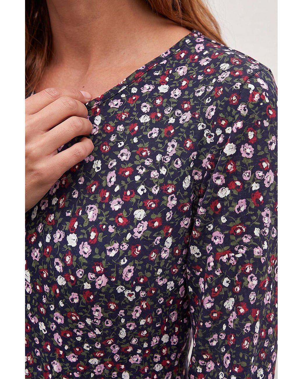 Roman Blue Ditsy Floral Print Stretch Dress