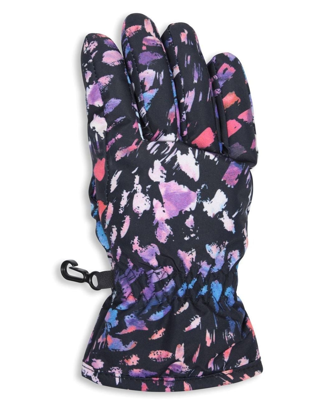 Mountain Warehouse Blue Printed Soft Warm Snowproof Stretch Cuffs Fleece Lined Ski Gloves for men