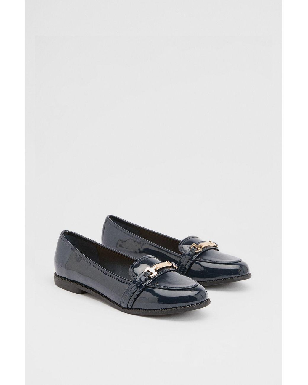 Dorothy Perkins Blue Wide Fit Lora Snaffle Loafers