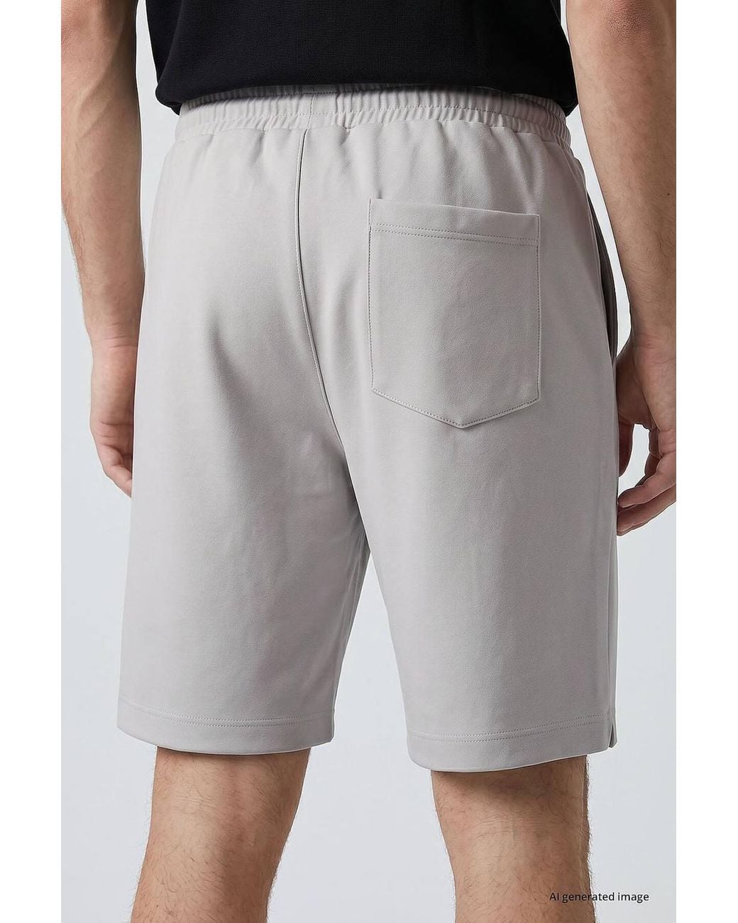 TOMMY LIFE Gray Mid Waist Jersey Shorts for men