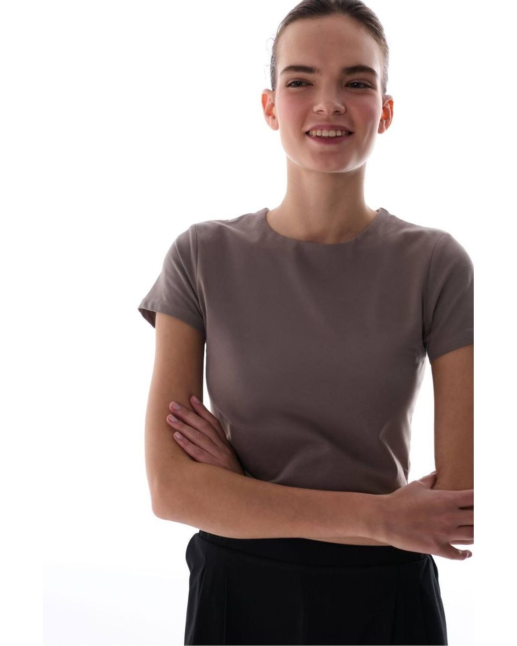 Penti Gray Crew-Neck Short-Sleeve T-Shirt