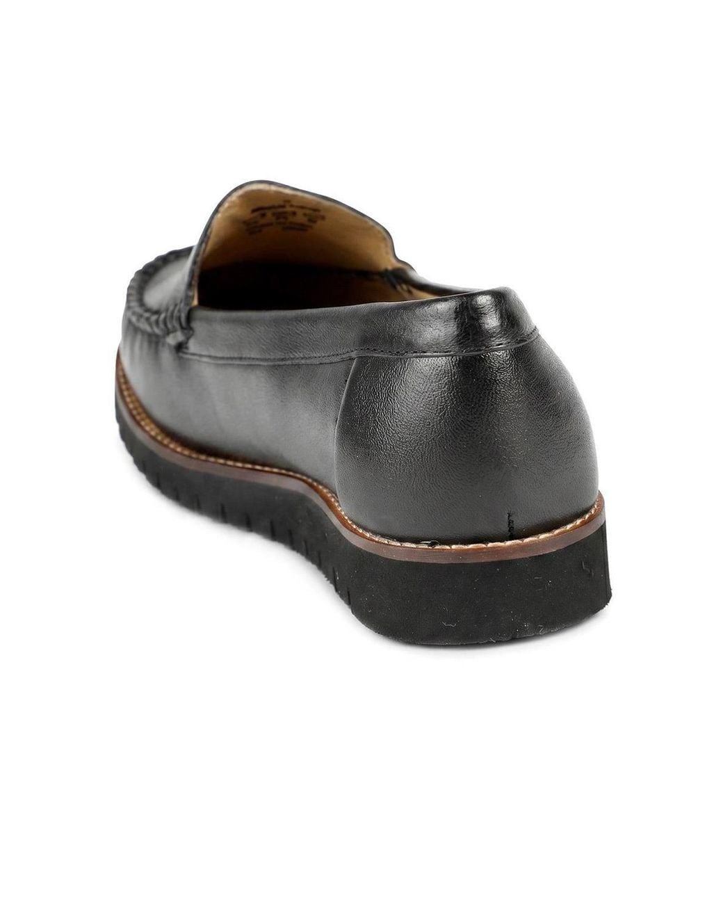 Pavers Black Casual Leather Moccasins