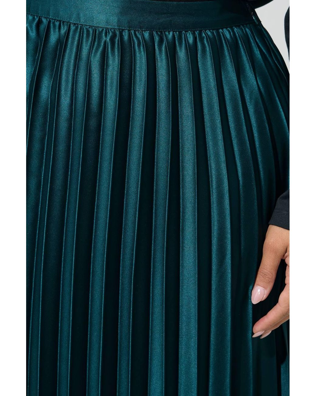Yours Blue Pleated Satin Skirt