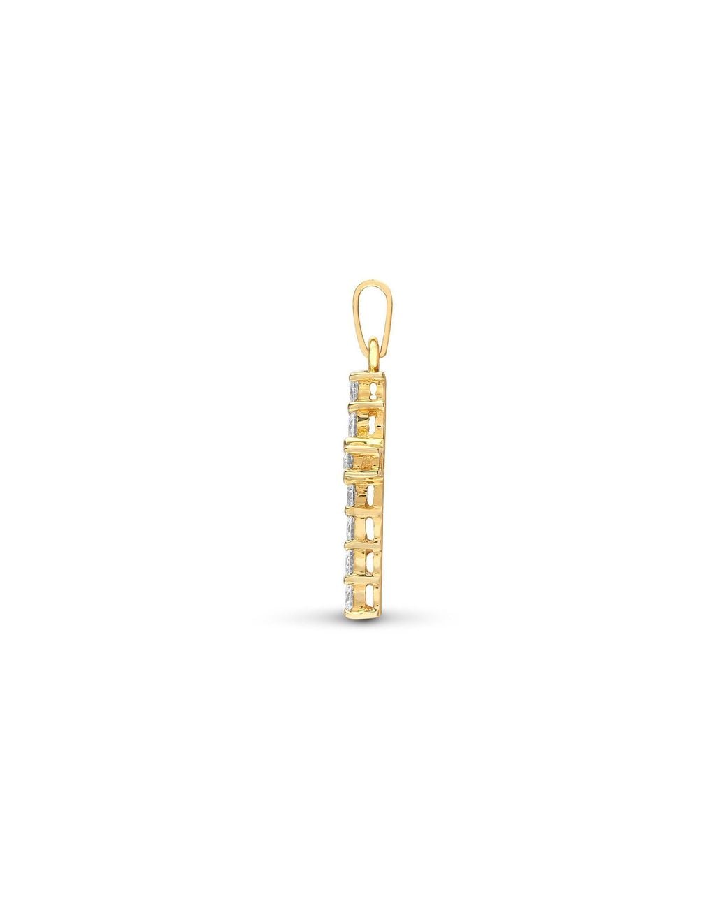 Jewelco London Metallic 18Ct 0.5Ct Diamond Eternity Cross Pendant