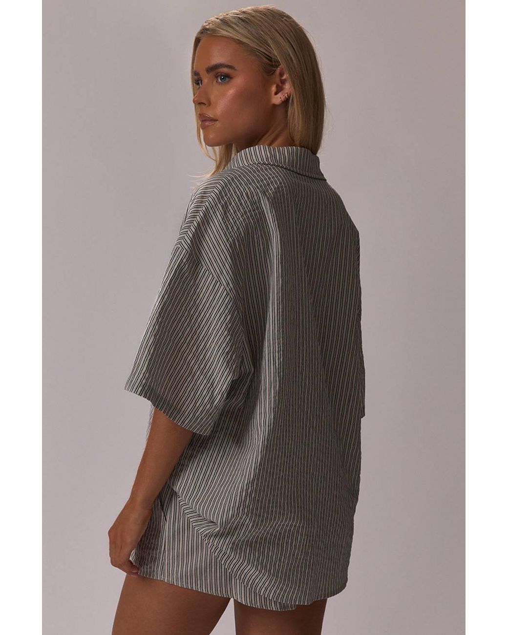 EGO Brown Short Sleeve Striped Shirt