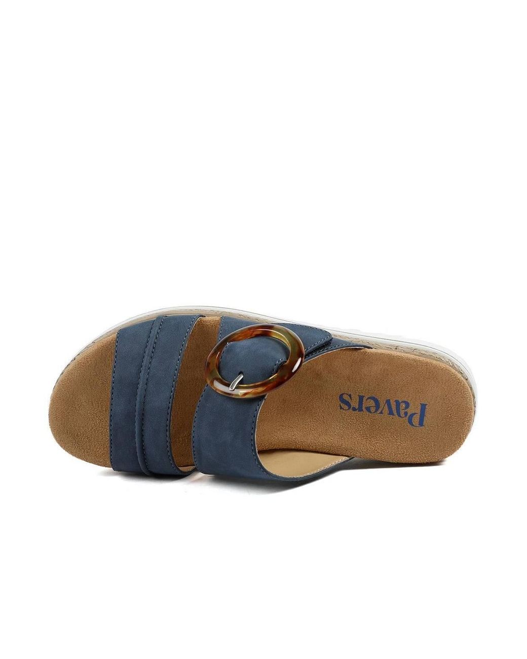 Pavers Blue Adjustable-Fitting Mules