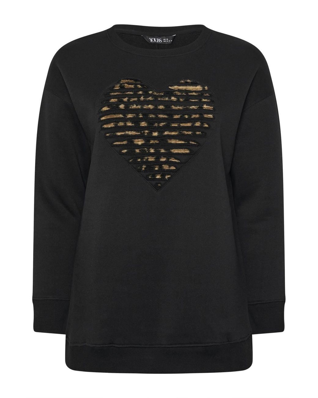 Yours Black Leopard Heart Sweatshirt