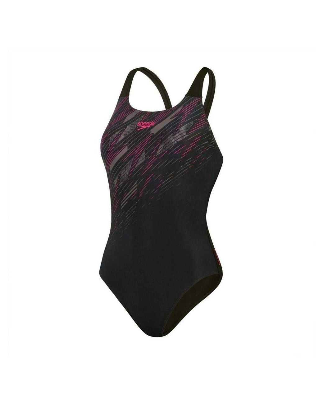 Speedo Black Hyperboom Placement Muscleback One Piece Swimsuit