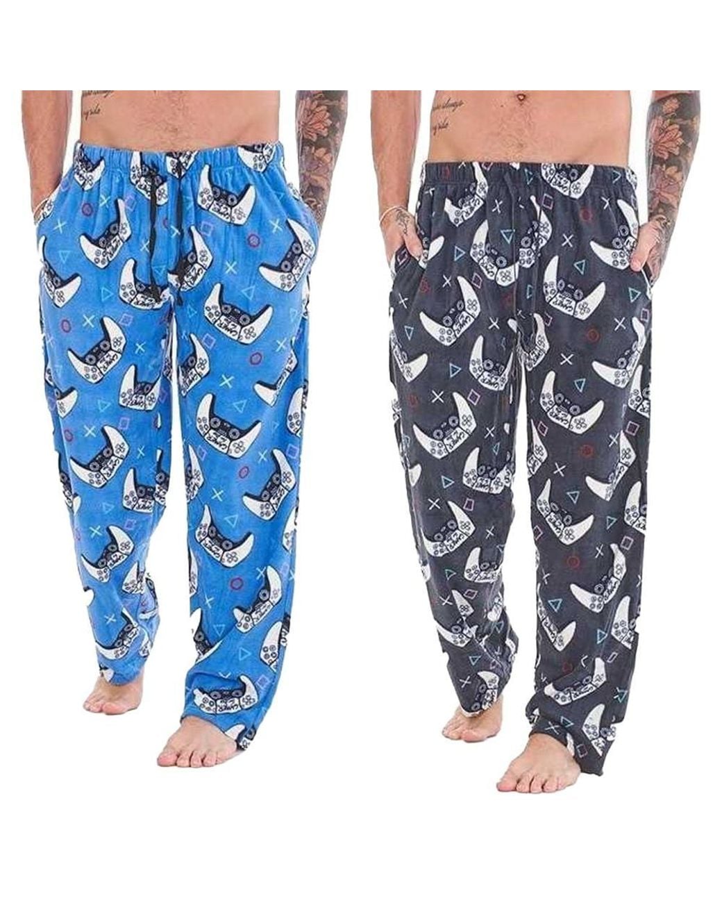 Keanu Blue Gamer Pyjama Bottoms Pack Of 2 for men