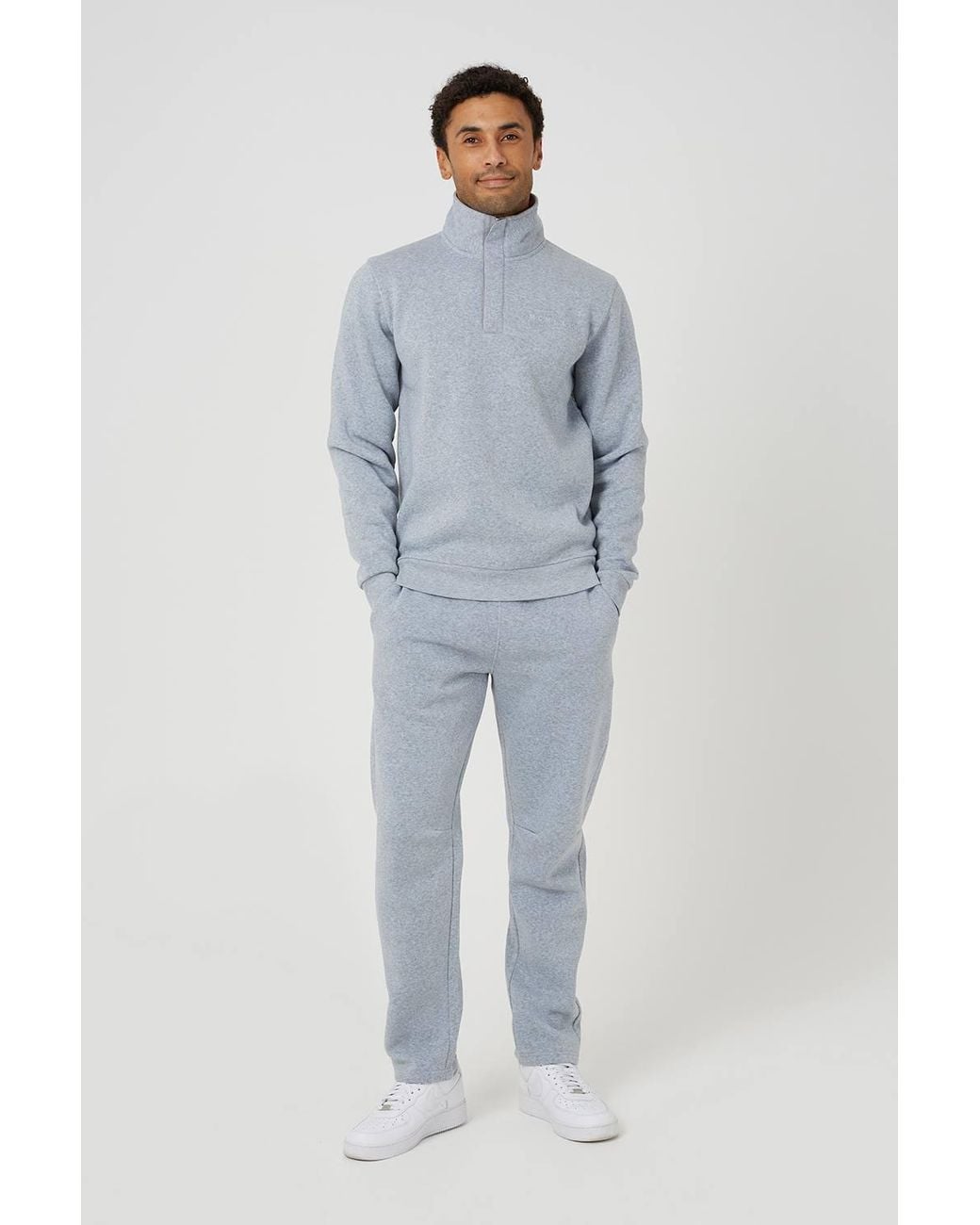 Brave Soul Blue Quarter Zip Sweatshirt for men