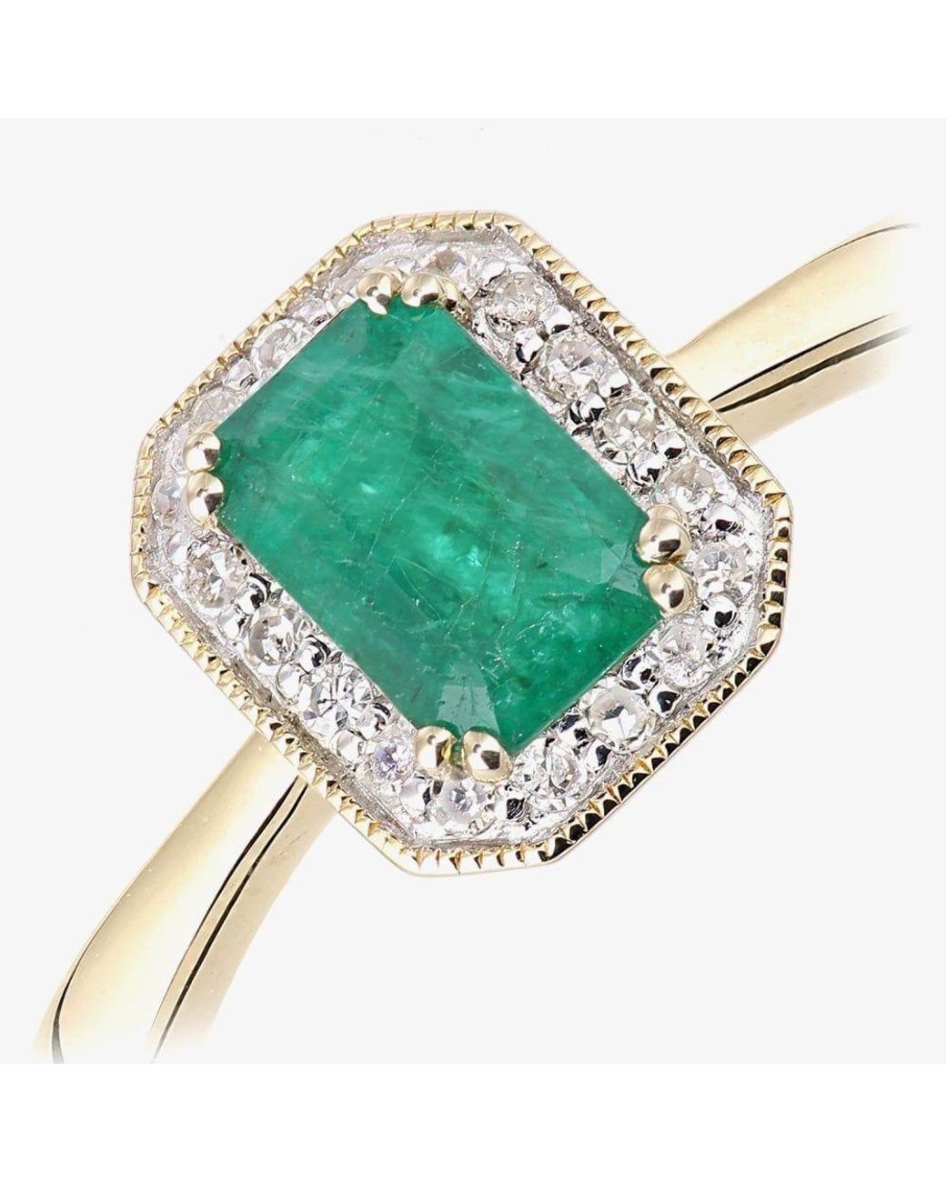 T.H.Baker Metallic 9Ct Peridot 0.08Ct Diamond Cluster Ring