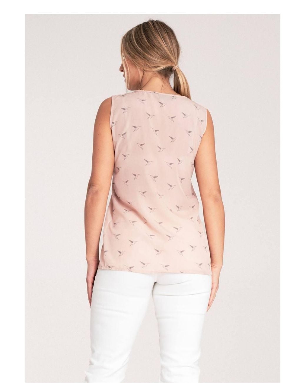 Love Lace Pink Thick Strap Heart Neck Blouse Style
