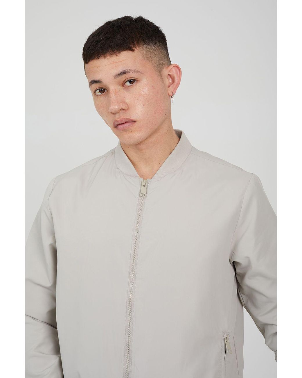 Brave Soul Gray Bomber Jacket for men