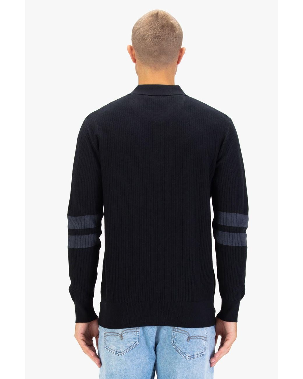 Luke 1977 Blue Dawlish Knitted Polo for men