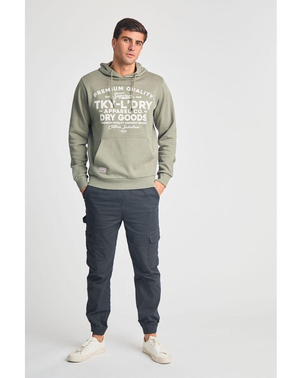 Tokyo Laundry Multicolor Printed Hoody With Drawcord for men