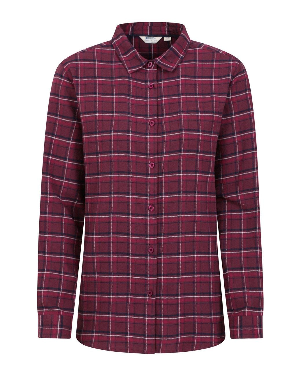Mountain Warehouse Purple 'Balsam' Brushed Long Sleeved Relaxed Fit Longline Flannel Shirt