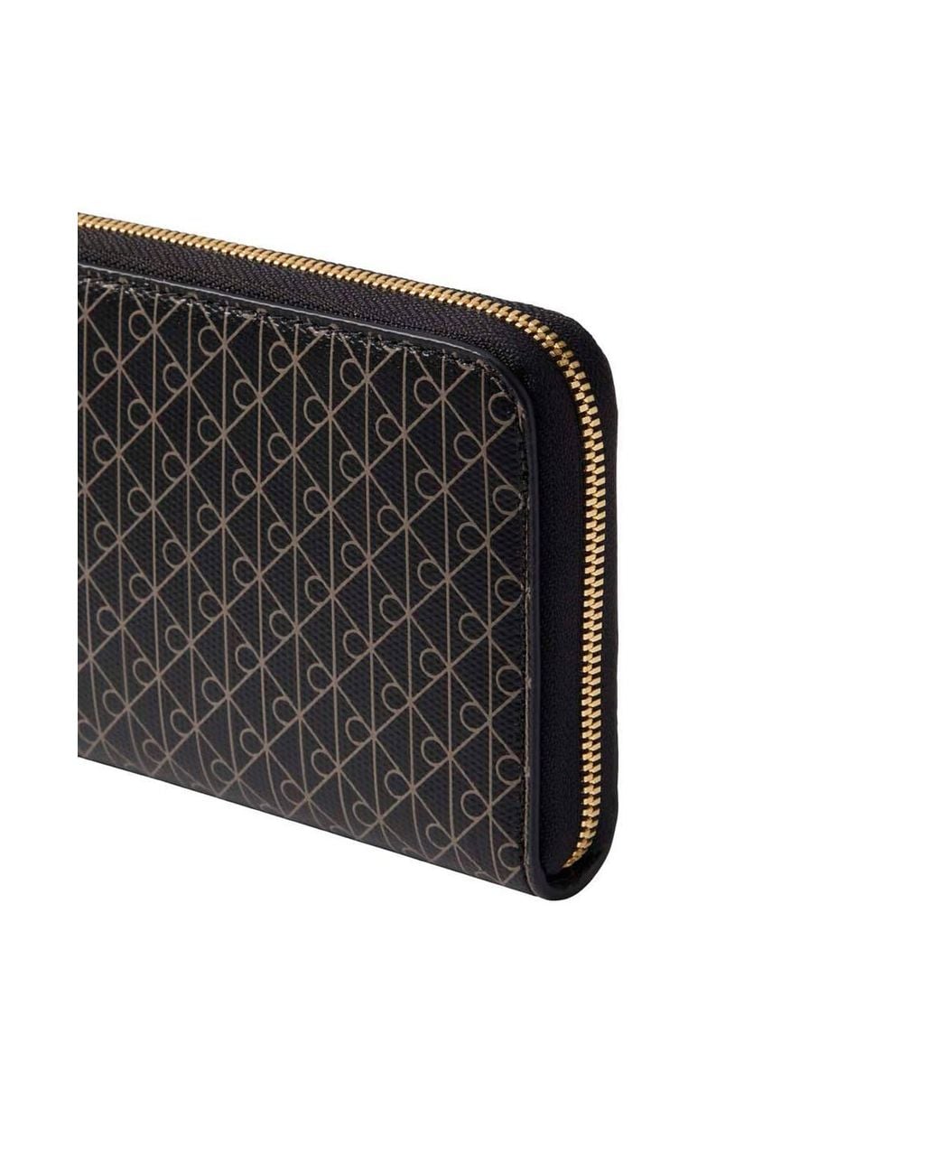 Calvin Klein Black Emblem Zip Around Purse