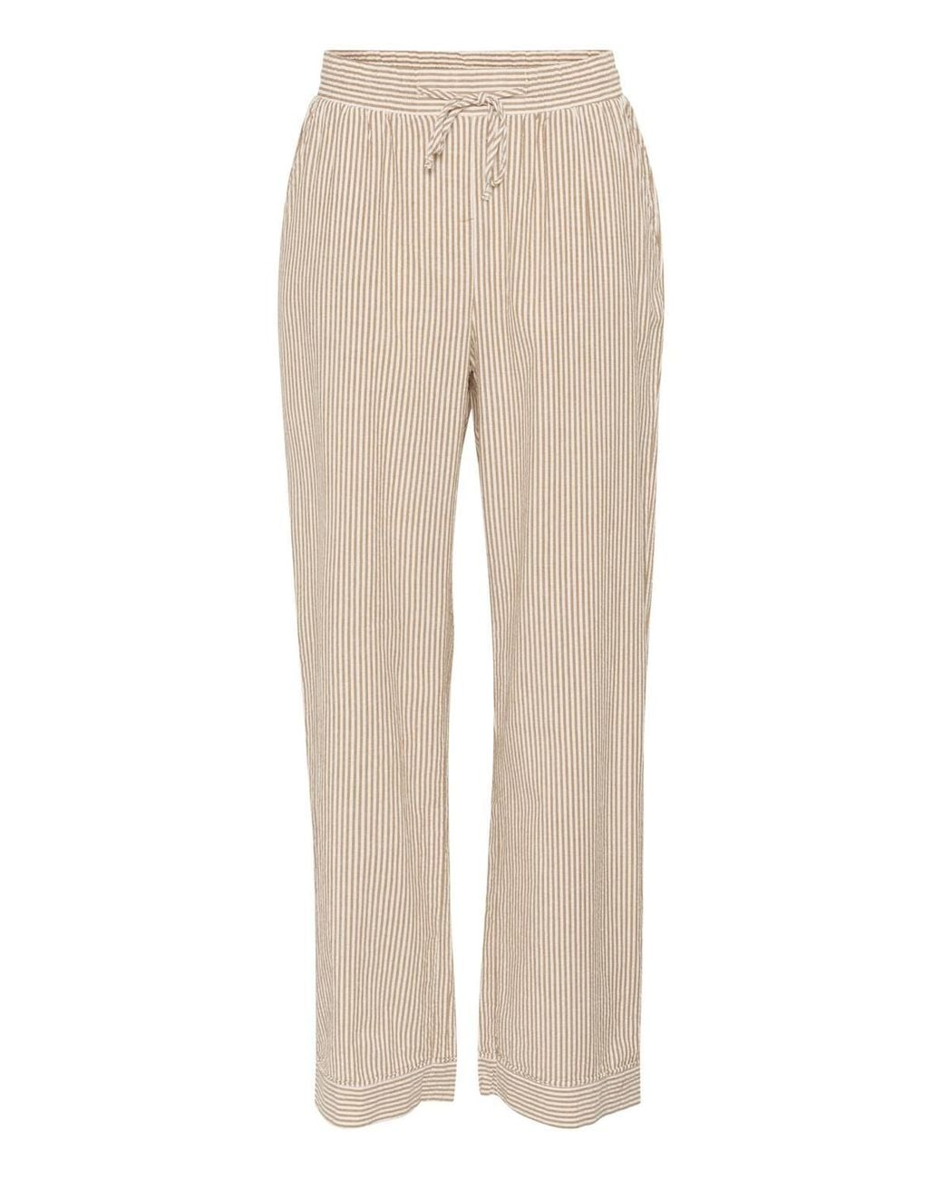 Saint Tropez Natural Kirasz Loose Fit Striped Trousers