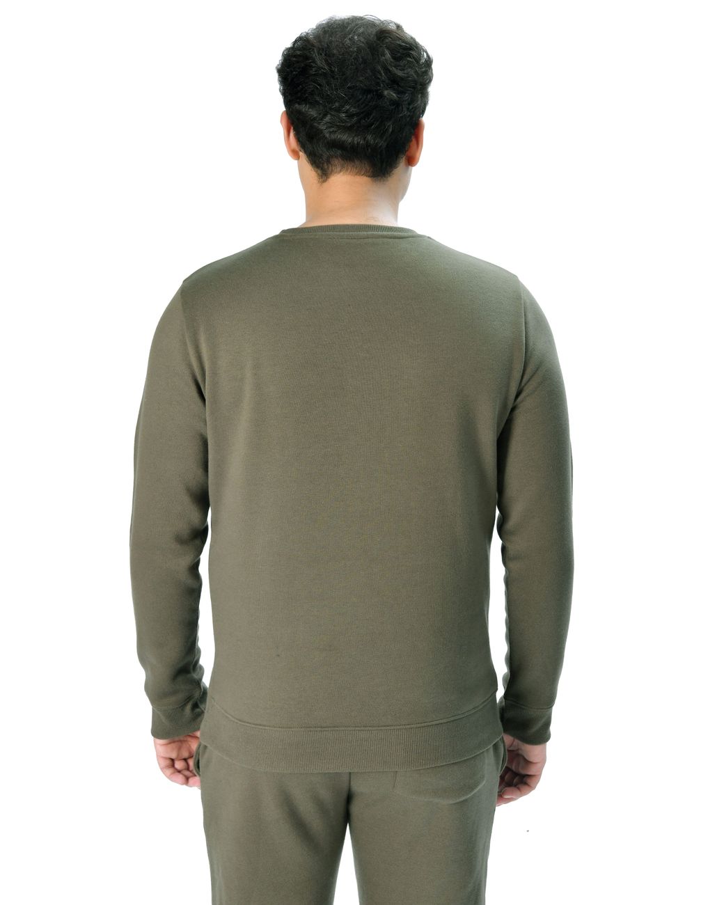 Smart Living Green Classic Plain Crew Neck Long Sleeve Pullover Sweatshirt Jumper for men