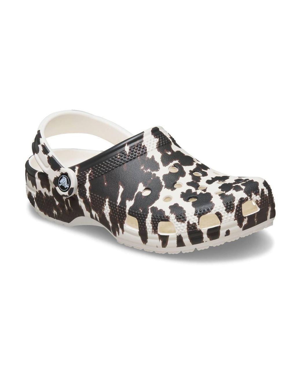 CROCSTM Black Classic Clog Cow Print Chalk/Multi