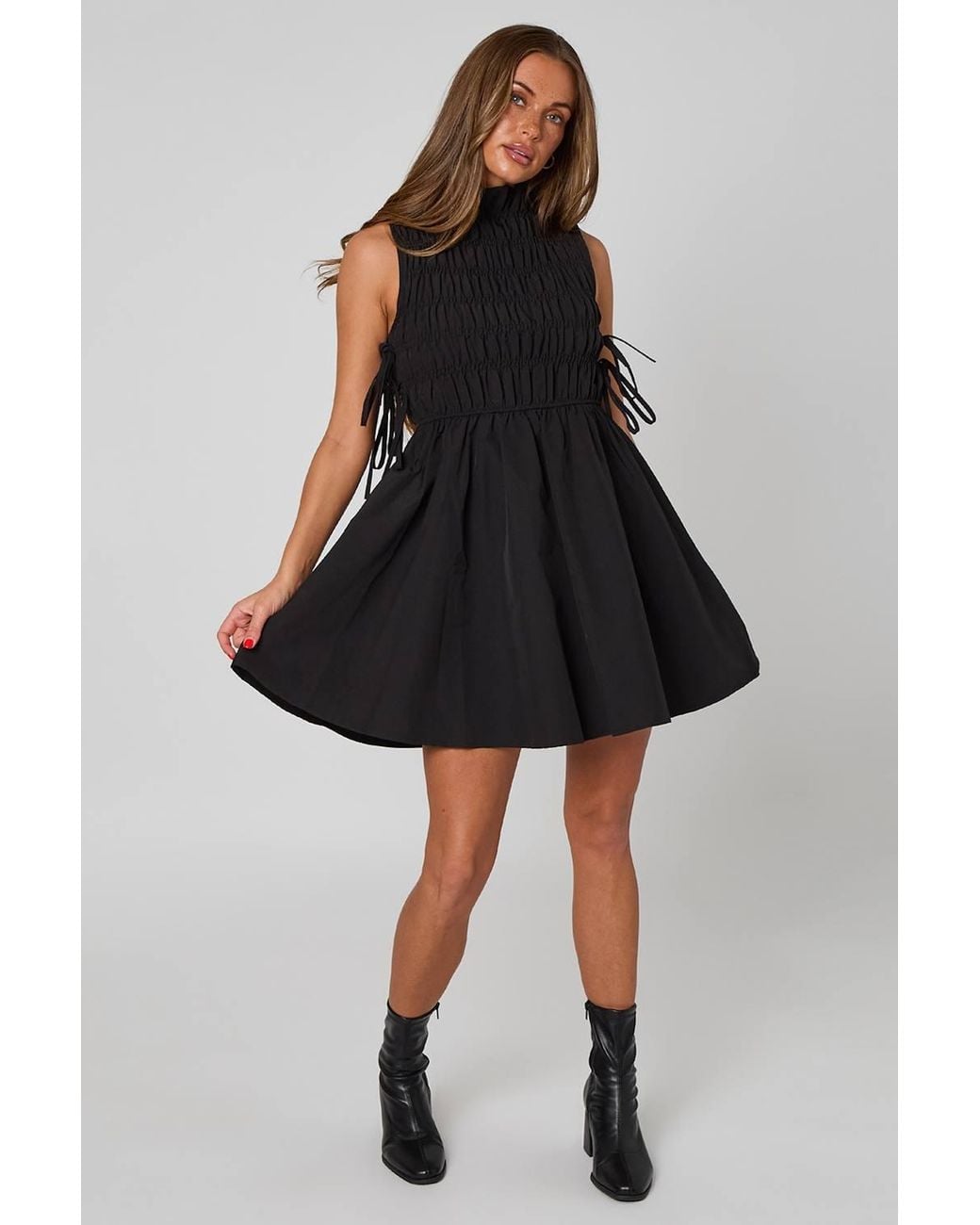 Urban Bliss Black Shirred Mini Dress
