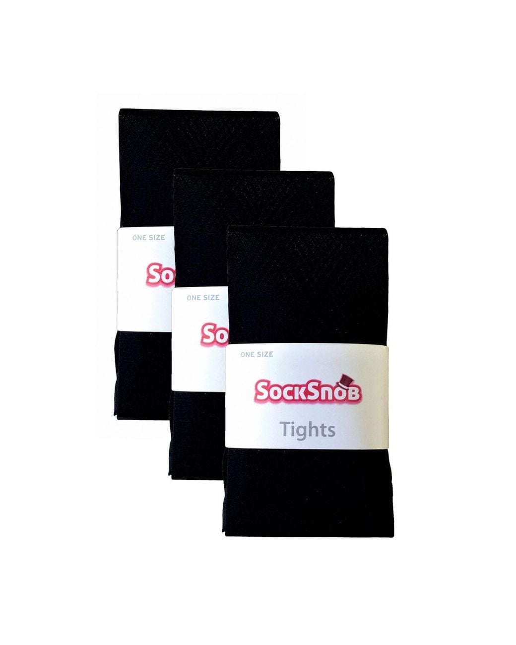 Sock Snob Black 3 Pair Coloured Opaque 80 Denier Plain Block Colour Tights