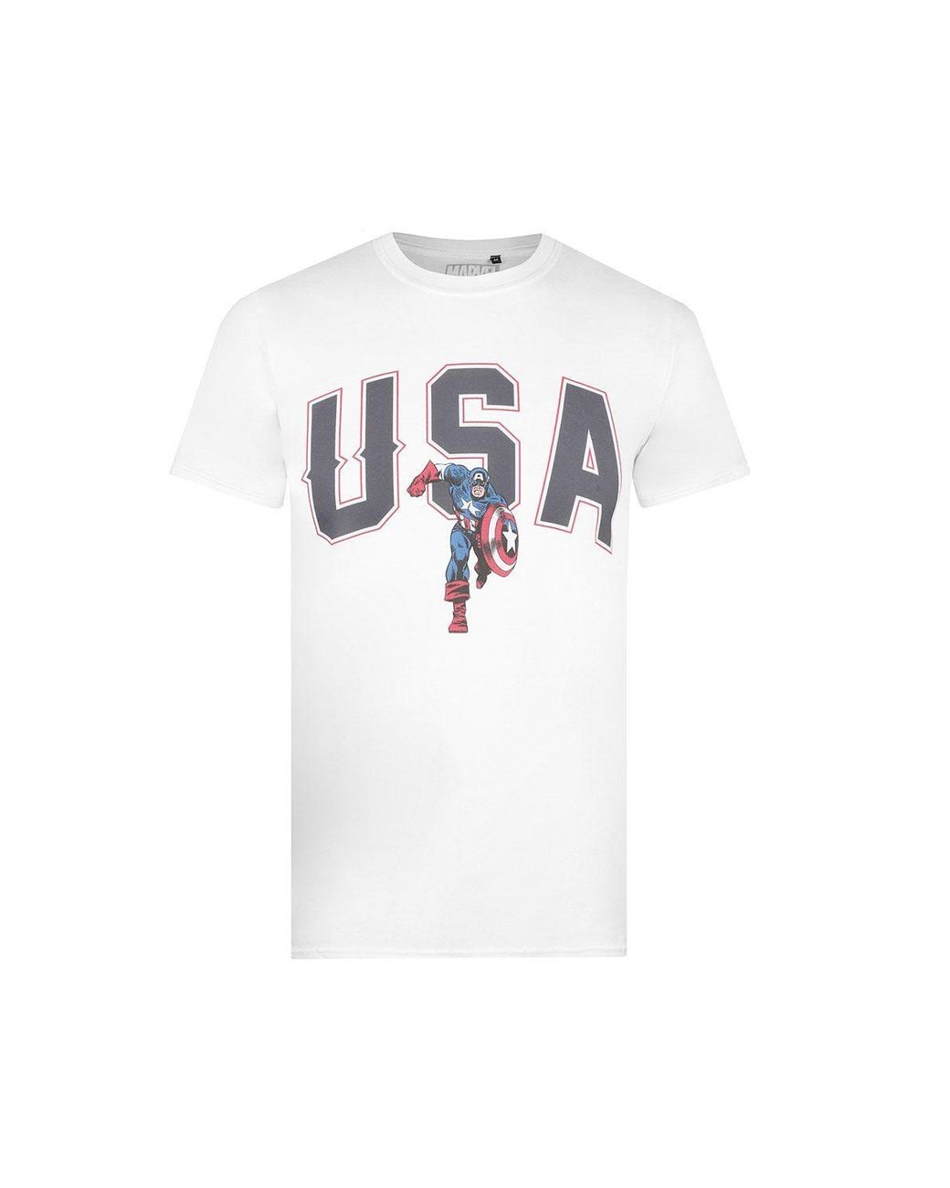 Marvel White Usa Cotton T-Shirt for men