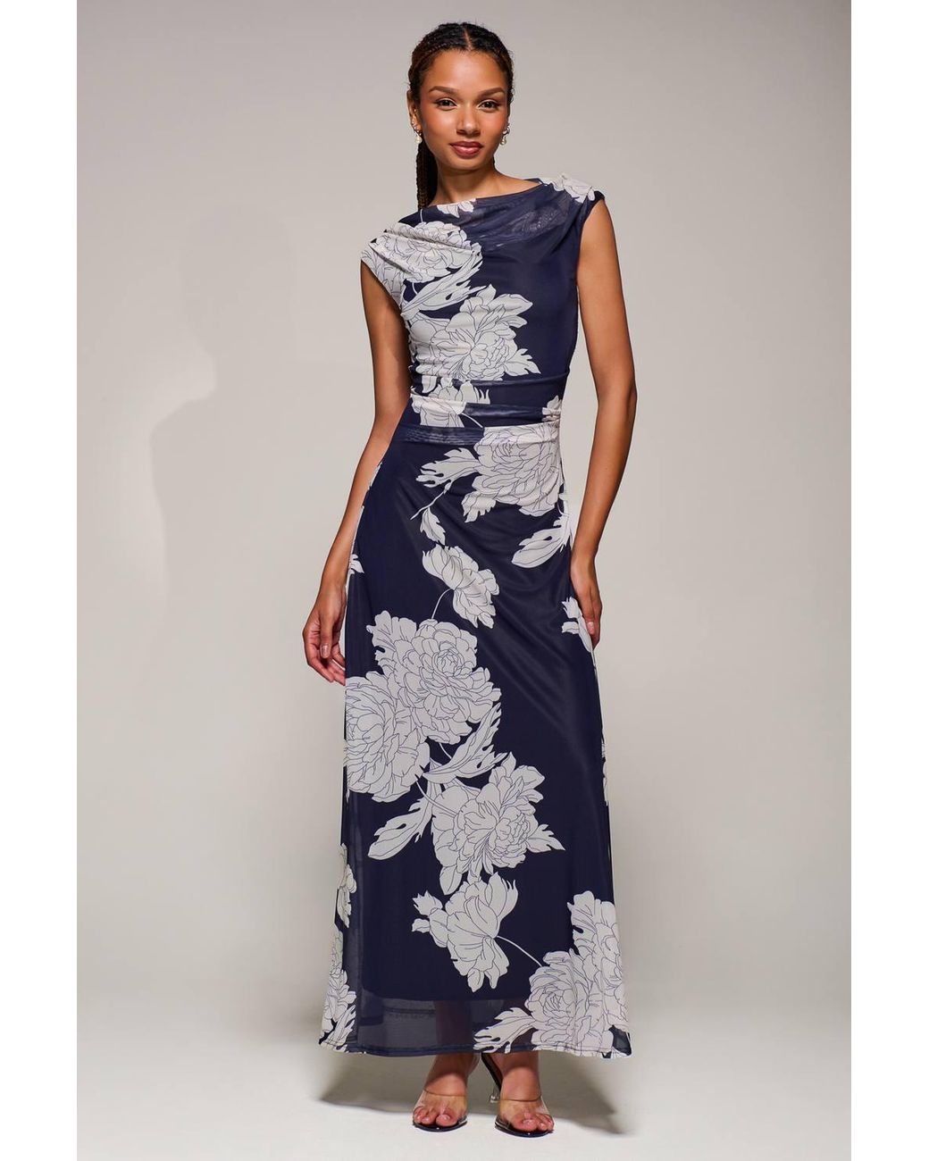 Jolie Moi White Multiway Neckline Mesh Maxi Dress