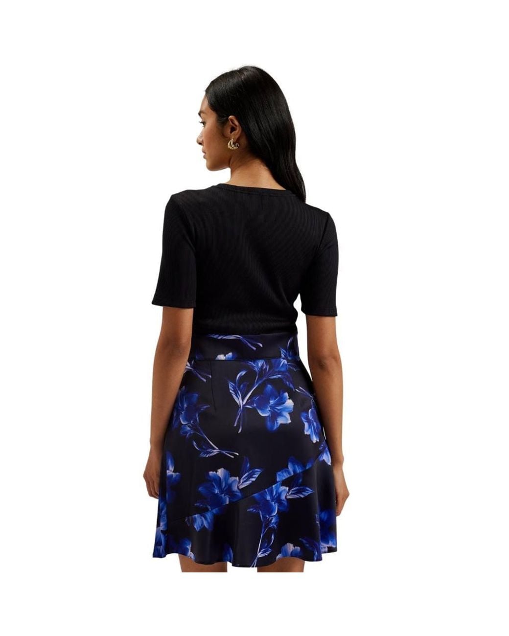 Ted Baker Black Malisaa Short Sleeve Crew Neck Mini Dress