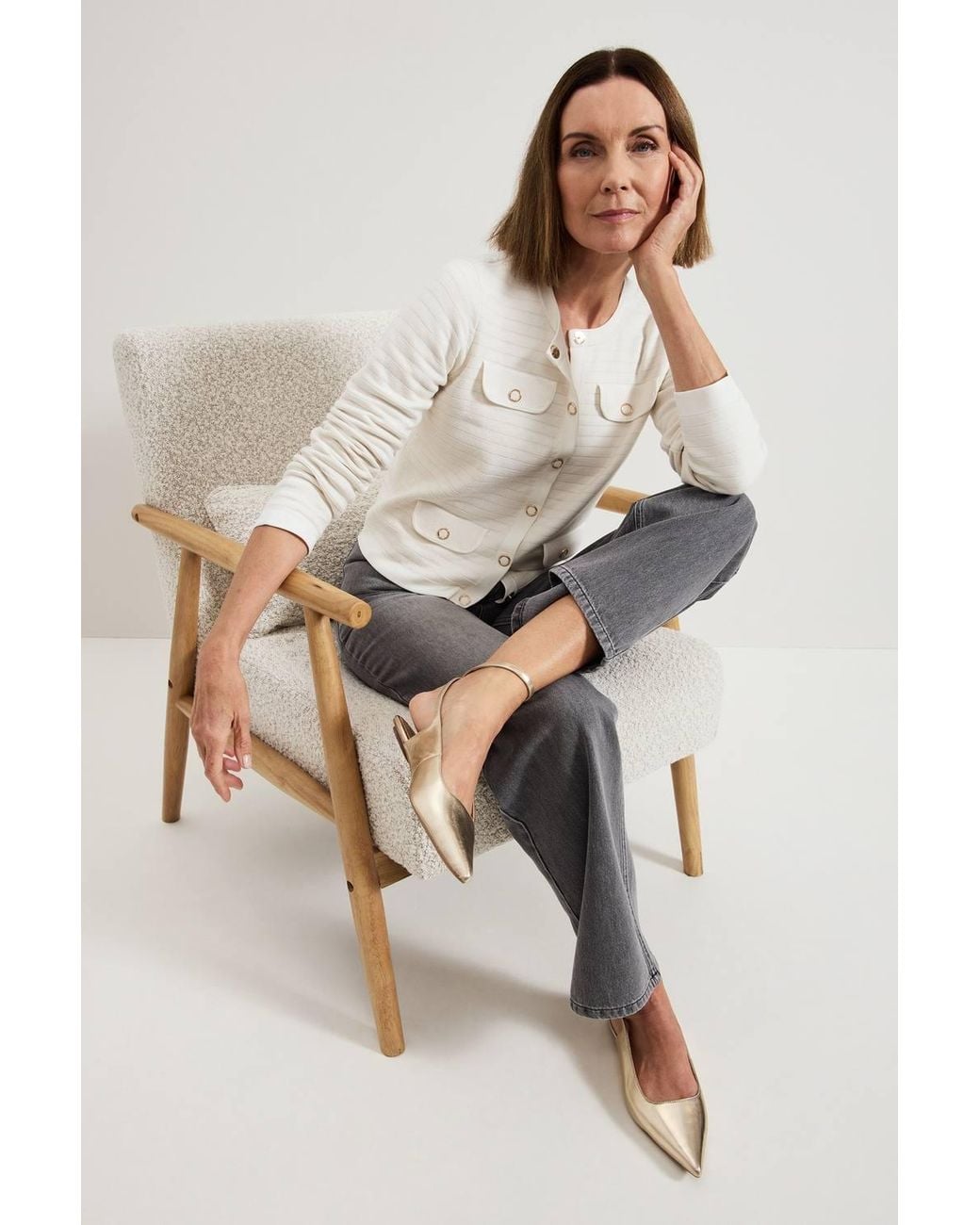 Phase Eight White Kelley Tailored Knit Cardigan