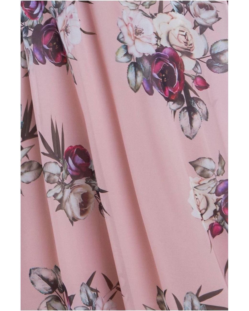 Goddiva Pink Printed Flutter Sleeve Maxi Dress