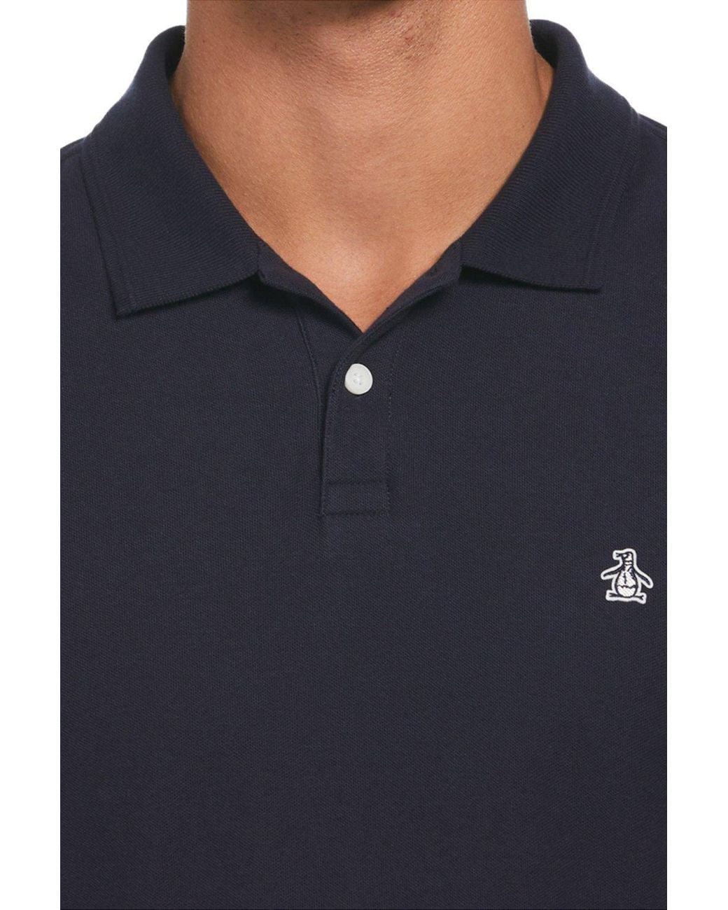 Original Penguin Blue Long Sleeve Polo Shirt for men