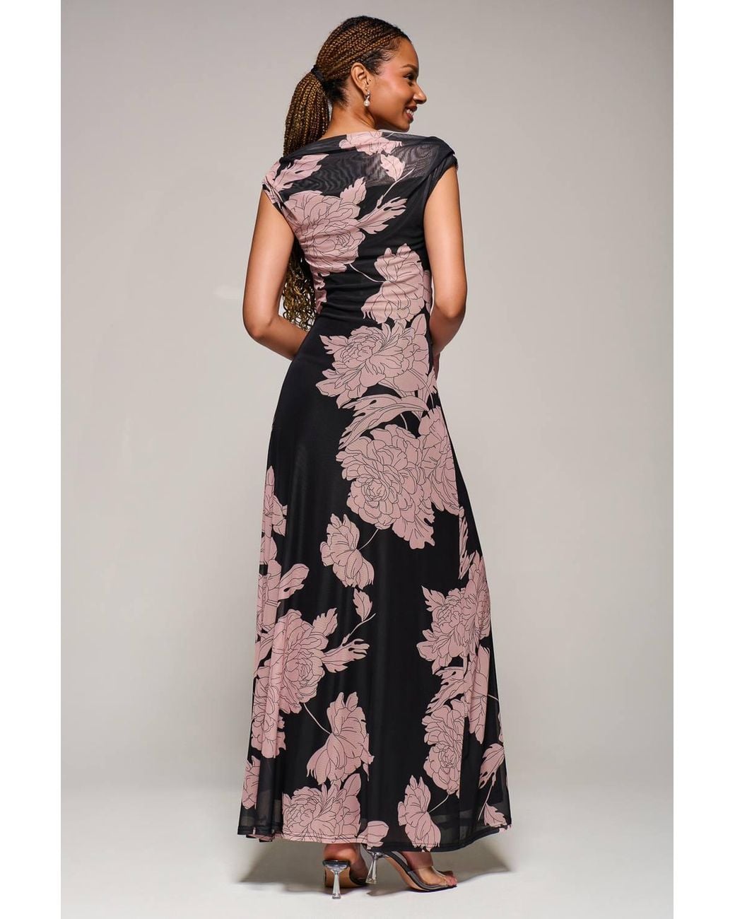 Jolie Moi Multicolor Multiway Neckline Mesh Maxi Dress
